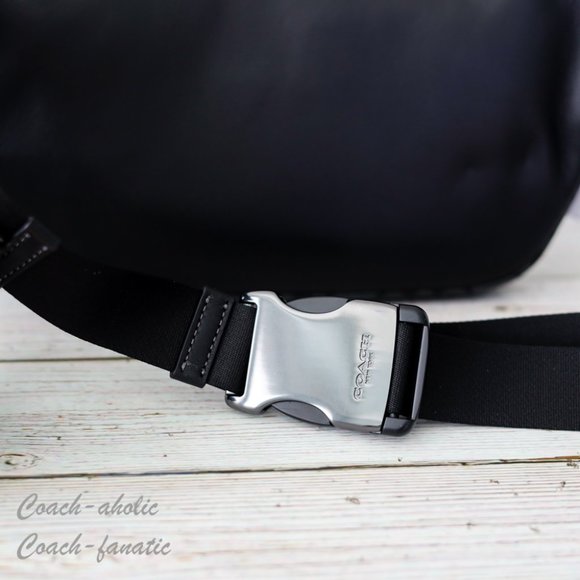 NWT Coach Elias Belt Bag In Signature Canvas Gunmetal/Charcoal - Picture 11 of 13